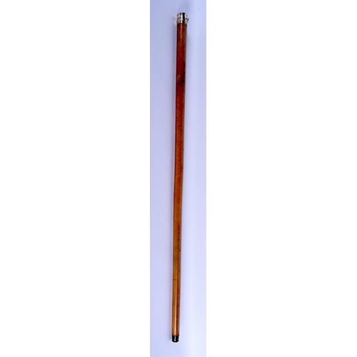 337 - AN ANTIQUE SILVER GILT RUM WALKING CANE. 90 cm long.