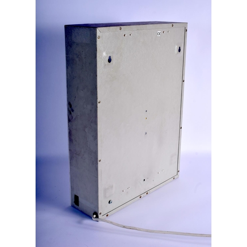 339 - A RARE VINTAGE ROLEX OYSTER WRIST WATCH SERVICING BOX LIGHT SHOP DISPLAY within a metal casing. 54 c... 