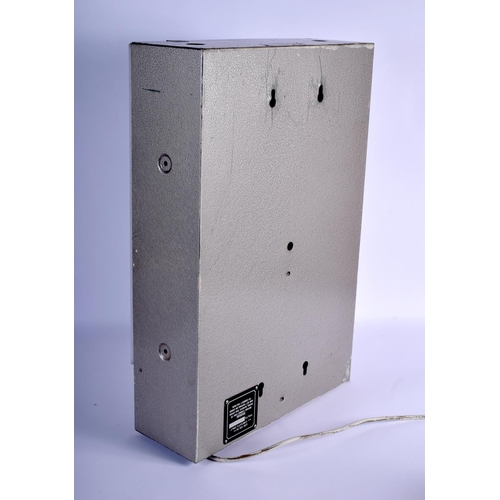 340 - A RARE VINTAGE ROLEX OYSTER WRIST WATCH SERVICING BOX LIGHT SHOP DISPLAY within a metal casing. 54 c... 