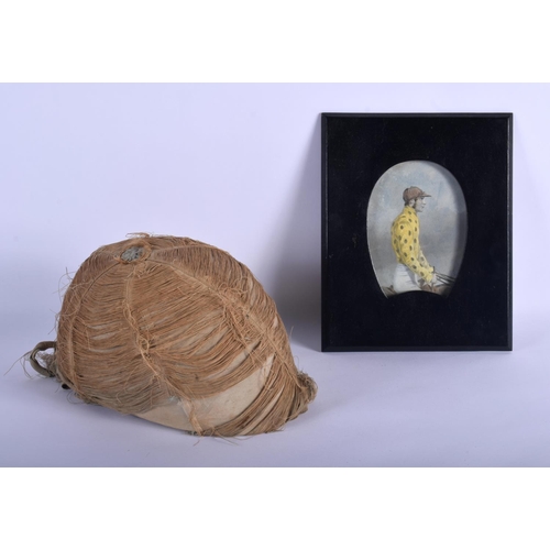 344 - A VERY RARE EARLY 19TH CENTURY CHRISTYS LONDON CORK JOCKEY EQUESTRIAN HAT with possibly original eng... 