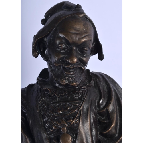 347 - A LARGE VINTAGE FRENCH BRONZE BUST OF A MALE modelled over hounds. 40 cm x 15 cm.