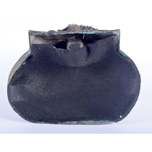 347 - A LARGE VINTAGE FRENCH BRONZE BUST OF A MALE modelled over hounds. 40 cm x 15 cm.