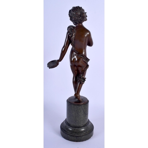 349 - European School (1920) Bronze, Boy and tamborine. 30 cm high.