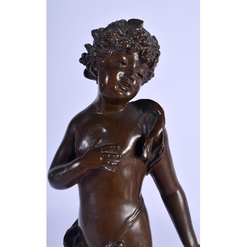 349 - European School (1920) Bronze, Boy and tamborine. 30 cm high.