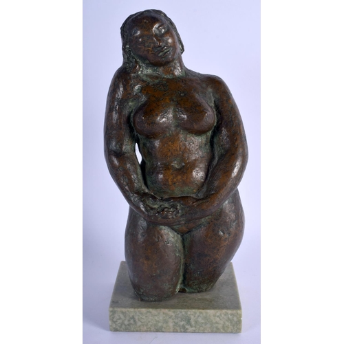 354 - European School (20th Century) Bronze, Chubby nude female. 24 cm high.