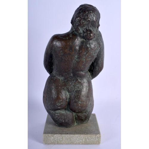 354 - European School (20th Century) Bronze, Chubby nude female. 24 cm high.