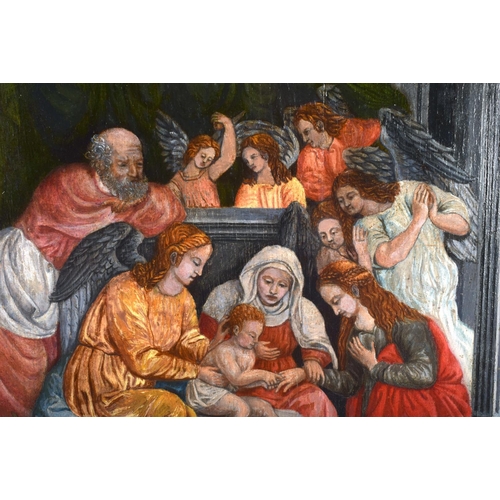 359 - European School (19th Century) Oil on board, Saints within a temple. Image 56 cm x 46 cm.