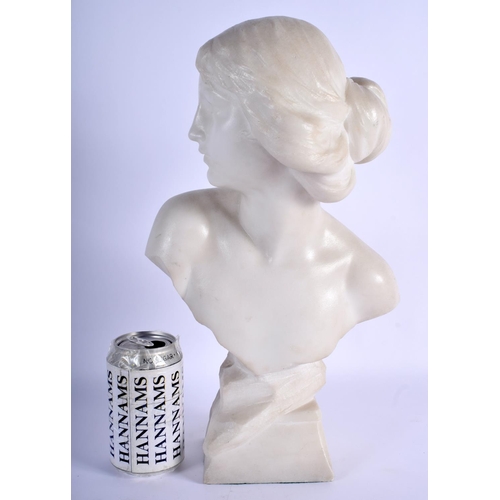 361 - French School (C1920) Marble, Bust of a female. 38 cm x 18 cm.