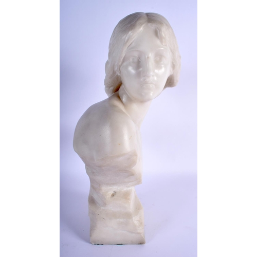 361 - French School (C1920) Marble, Bust of a female. 38 cm x 18 cm.
