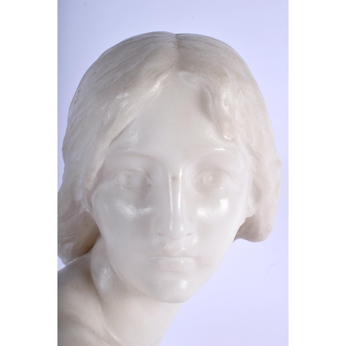 361 - French School (C1920) Marble, Bust of a female. 38 cm x 18 cm.