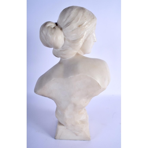 361 - French School (C1920) Marble, Bust of a female. 38 cm x 18 cm.