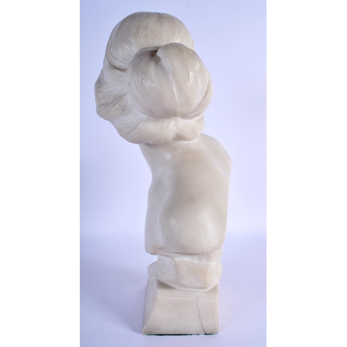 361 - French School (C1920) Marble, Bust of a female. 38 cm x 18 cm.