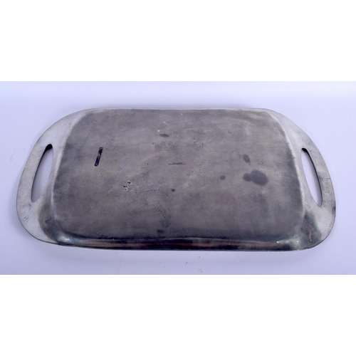 382 - A LIBERTY AND CO PEWTER TRAY probably designed by Archibald Knox. 45 cm x 28 cm.