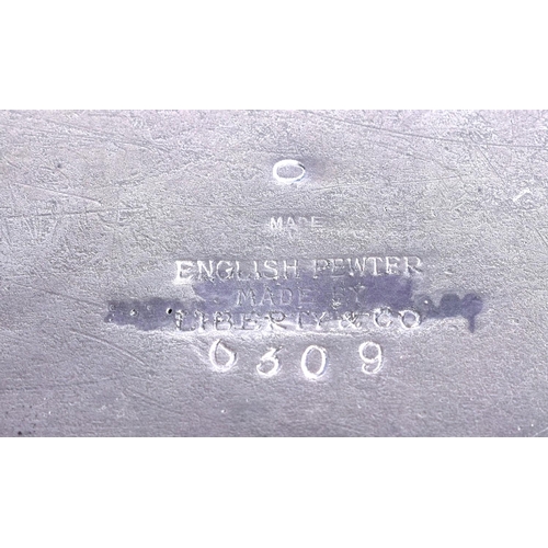 382 - A LIBERTY AND CO PEWTER TRAY probably designed by Archibald Knox. 45 cm x 28 cm.