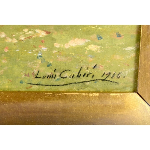 386 - Louis Cabinet (1853-1939) Oil, Impressionist Landscape. Image 50 cm x 30 cm.