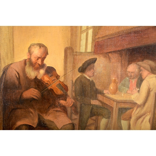 387 - European School (19th Century) Oil on canvas, Interior scene. Image 37 cm x 32 cm.