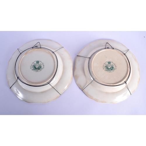 39 - A RARE PAIR OF EARLY 19TH CENTURY JOHN RIDGWAY POTTERY STAFFORDSHIRE DEEP PLATES decorated with the ... 