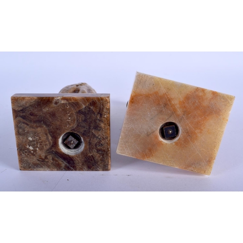 392 - French School (C1920) Bronze and Ivory, Pair of Figures. 17 cm high.