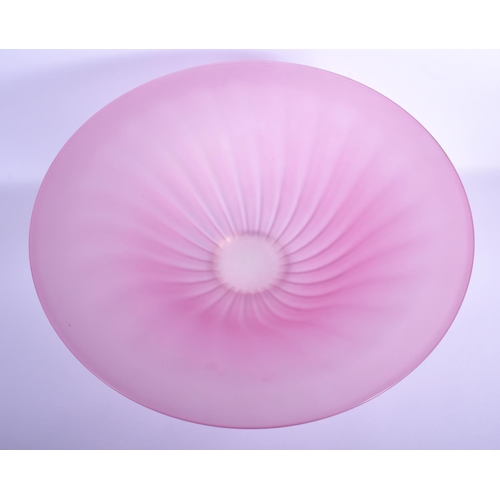 4 - A RARE THOMAS GOODE & CO FROSTED PINK AND CLEAR COMPORT LA Studios, with wrythen moulded bodies. 28 ... 