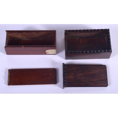 402 - A SET OF EARLY 19TH CENTURY BONE DOMINOS within a fine quality box, together with another domino box... 