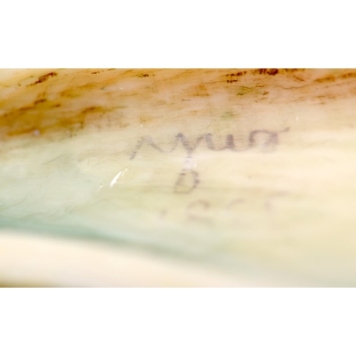 406 - A LARGE 19TH CENTURY EUROPEAN DIEPPE POLYCHROMED IVORY FIGURE OF A SAINT modelled with hands clasped... 