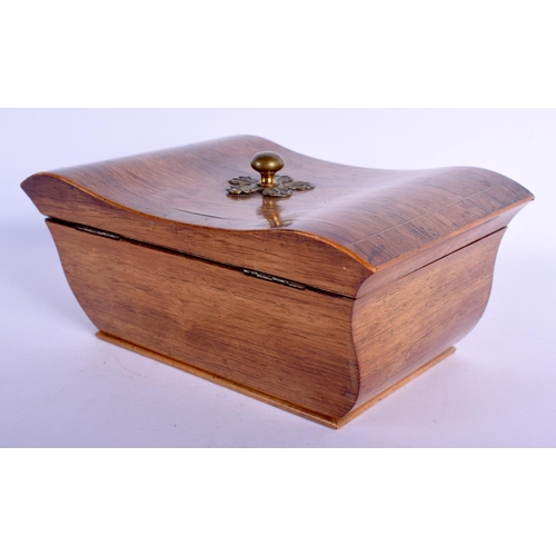 407 - AN ANTIQUE ROSEWOOD BOX with brass fittings. 22 cm x 17 cm.
