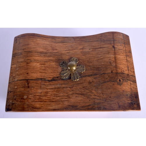407 - AN ANTIQUE ROSEWOOD BOX with brass fittings. 22 cm x 17 cm.