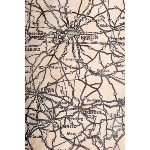 422 - A WWII RAF PILOTS SILK ESCAPE AND EVASION MAP. Silk 48 cm x 34 cm.