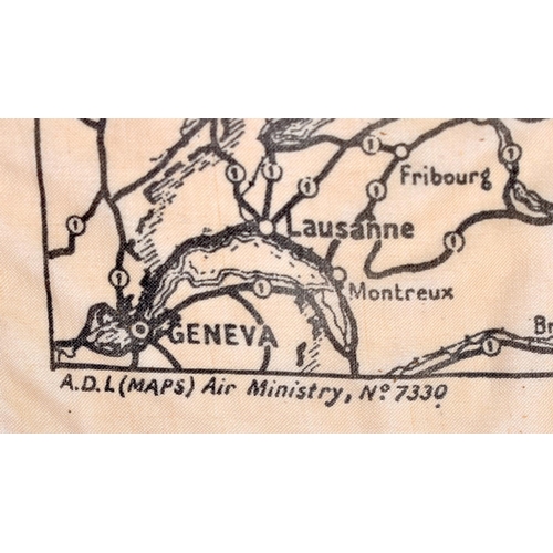 422 - A WWII RAF PILOTS SILK ESCAPE AND EVASION MAP. Silk 48 cm x 34 cm.