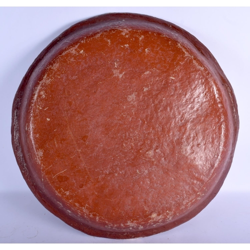 424 - A RARE LARGE MID 19TH CENTURY PRIZE BULL BUTCHERS DISPLAY SERVING PLATTER painted with a standing bu... 