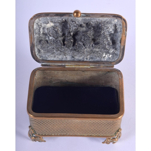 441 - A MID 19TH CENTURY EUROPEAN MIXED METAL ELKINGTON TYPE CASKET decorated with figures merry making. 7... 