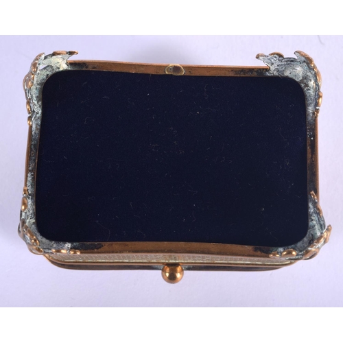 441 - A MID 19TH CENTURY EUROPEAN MIXED METAL ELKINGTON TYPE CASKET decorated with figures merry making. 7... 