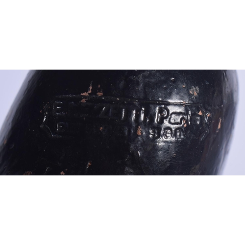 447 - A RARE PAIR OF 19TH CENTURY FRENCH MEZZETTI OF PARIS POTTERY OCARINA INSTRUMENTS with gilded highlig... 