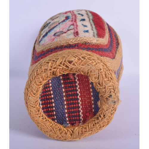 449 - AN EARLY 20TH CENTURY SOUTH AMERICAN OVERLAID POTTERY VASE decorated with motifs. 29 cm high.