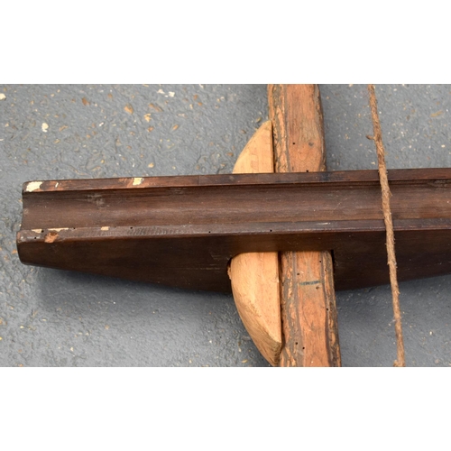 462 - A VICTORIAN CROSS BOW with later fittings. 120 cm x 125 cm.