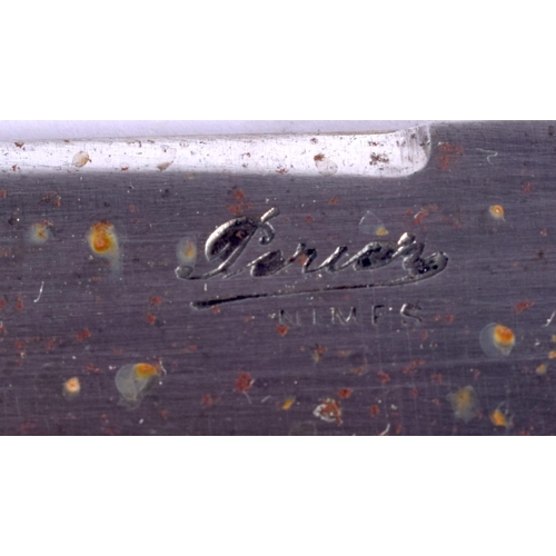 466 - A SET OF TWELVE 19TH CENTURY FRENCH BLONDE RHINOCEROS HORN KNIVES with embossed banding. 22 cm long.... 