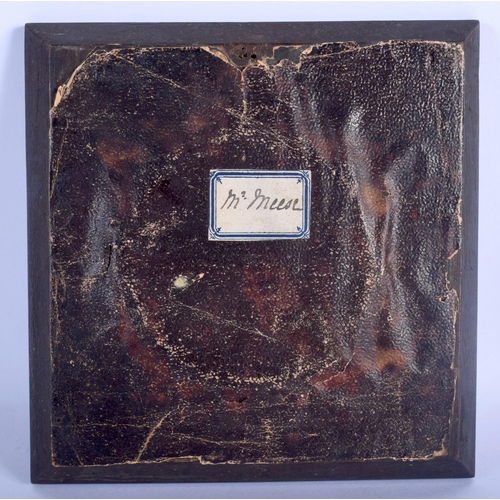 479 - A GEORGE III PAINTED IVORY MINIATURE depicting a male wearing ruffled clothing. Image 8 cm diameter.