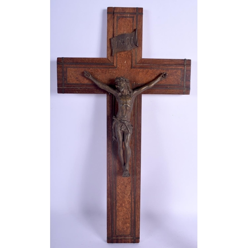 480 - A VINTAGE BLACK FOREST MUSICAL CLOCK together with a Bavarian figure & a corpus christi. Largest 40 ... 