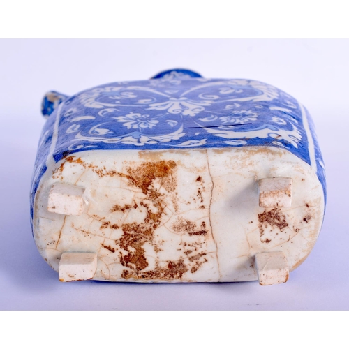 54 - AN UNUSUAL TURKISH OTTOMAN IZNIK FAIENCE POTTERY CARAFE painted with vines and flowers. 22 cm x 10 c... 