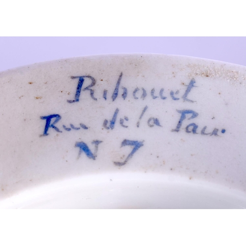 61 - A PAIR OF EARLY 19TH CENTURY FRENCH PARIS EMPIRE PORCELAIN PEDESTAL COMPORTS painted with flowers. 1... 