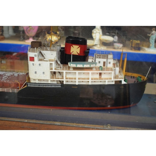434 - A VERY LARGE MID 20TH CENTURY PAINTED SCRATCH BUILT MODEL BOAT OF OREDIAN  modelled upon a painted w... 