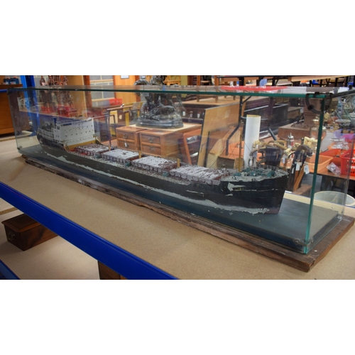 434 - A VERY LARGE MID 20TH CENTURY PAINTED SCRATCH BUILT MODEL BOAT OF OREDIAN  modelled upon a painted w... 