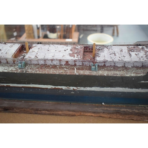 434 - A VERY LARGE MID 20TH CENTURY PAINTED SCRATCH BUILT MODEL BOAT OF OREDIAN  modelled upon a painted w... 