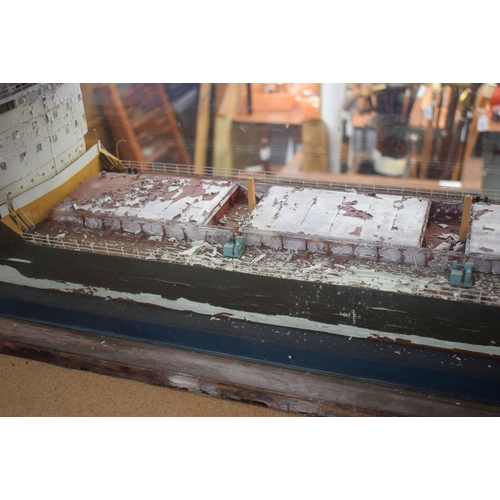 434 - A VERY LARGE MID 20TH CENTURY PAINTED SCRATCH BUILT MODEL BOAT OF OREDIAN  modelled upon a painted w... 