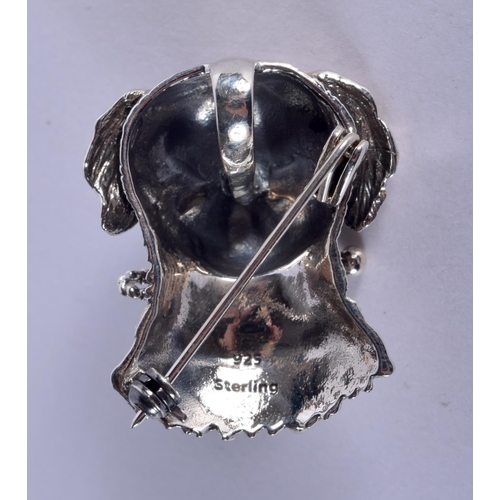 1014 - A SILVER DOG BROOCH. 12 grams. 3 cm x 2.5 cm.