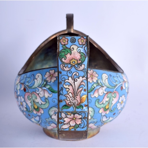 1020 - A RARE LARGE CONTINENTAL SILVER AND ENAMEL KOVSCH elegantly modelled with floral sprays and vines. 1... 