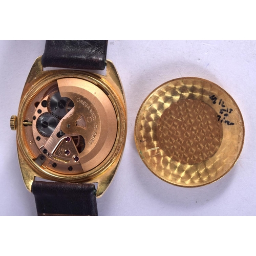 1038 - 18CT GOLD OMEGA CONSTELLATION AUTOMATIC WISTWATCH.  Stamped 18K, Dial .3.4cm inc crown, weight 45g