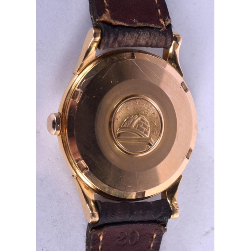 1044 - 18CT GOLD OMEGA CONSTELLATION AUTOMATIC CHRONOMETER. Dial 3.5cm inc crown, weight 47g