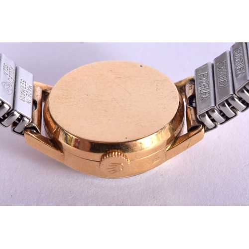 1054 - AN 18CT ROLLED GOLD LADIES ROLEX.  Serial 413032, weight 305