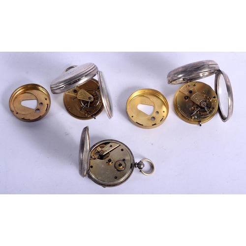 1060 - THREE SILVER POCKETWATCHES.  Hallmarked London 1870, Chester 1891 and Fine Silver Mark, total weight... 